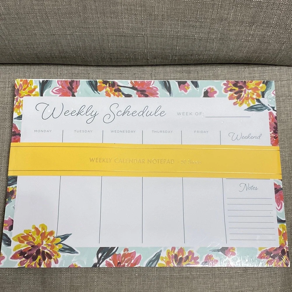New Kohls Undated Weekly Calendar Planner Notepad 50 Sheets